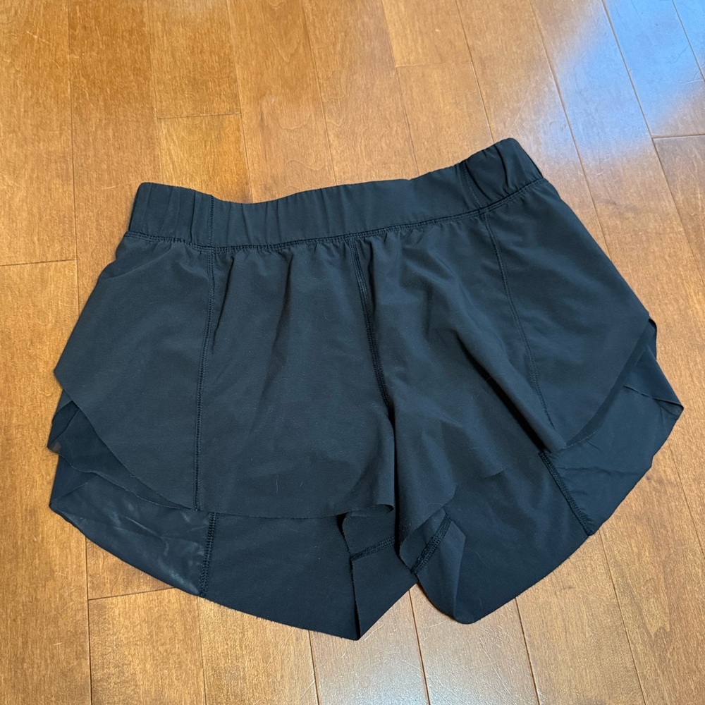 Lululemon Black Women's Running Shorts with Side Mesh Detailing
